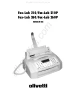 Olivetti Fax-Lab 210 Instructions Manual preview