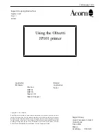 Preview for 1 page of Olivetti JP101 Using Instruction