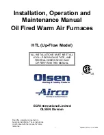 Preview for 1 page of Olsen Airco HTL Series Installation, Operation And Maintenance Manual