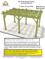 OLT 10ft X 16ft Breeze Pergola Assembly Manual предпросмотр