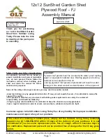 Preview for 1 page of OLT 12x12 SunShed Assembly Manual