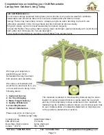 Предварительный просмотр 12 страницы OLT 12x16 Breeze Pergola Assembly Manual