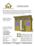 Предварительный просмотр 43 страницы OLT 12x8 Studio Garden Assembly Manual