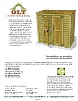 Предварительный просмотр 21 страницы OLT Grand Garden Chalet 6X3-BEVEL Assembly Manual