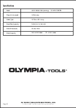 Preview for 18 page of Olympia Tools 86-337 Owner'S Manual & Safety Instructions