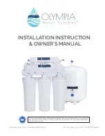 Olympia Water Systems OROS-50 Installation Instructions & Owner'S Manual preview