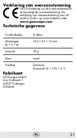 Предварительный просмотр 21 страницы Olympia 2501 Operating Manual