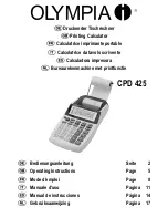 Preview for 1 page of Olympia CPD 425 Operating Instructions Manual