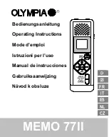 Olympia MEMO 77II Operating Instructions Manual preview