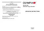 Preview for 5 page of Olympia PS 850 CCD Manual Instruction