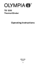 Preview for 13 page of Olympia TB 1280 Operating Instructions Manual