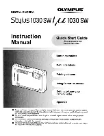 Preview for 1 page of Olympus 1030SW - Stylus Digital Camera Instruction Manual