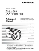 Olympus 225625 - Stylus 800 Digital Camera Advanced Manual preview