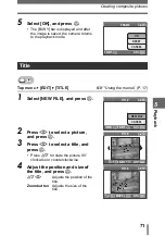 Preview for 71 page of Olympus 225690 - Stylus 600 6MP Digital Camera Advanced Manual