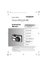 Preview for 1 page of Olympus 226250 - Stylus 840 8.0MP Digital Camera Instruction Manual