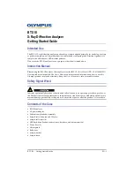 Olympus BTX III Getting Started Manual предпросмотр