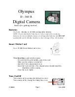 Preview for 1 page of Olympus D-360 R Manual
