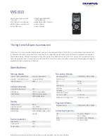 Olympus DM-901 Specifications preview