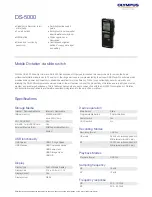 Olympus DS-5000 Specifications preview
