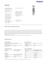 Olympus DS-55 Specifications preview