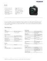 Preview for 1 page of Olympus E-3 Specifications
