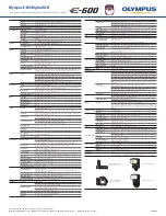 Preview for 2 page of Olympus E-600 Specifications