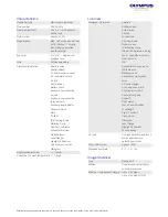 Preview for 2 page of Olympus E M1 1240 Kit Specifications