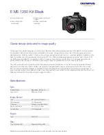 Preview for 1 page of Olympus E M5 1250 Kit Black Specifications