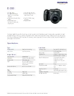 Preview for 1 page of Olympus EVOLT E-300 Specifications
