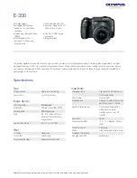 Предварительный просмотр 1 страницы Olympus EVOLT E-300 Specifications