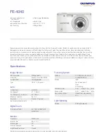 Предварительный просмотр 1 страницы Olympus FE-4040 Specifications