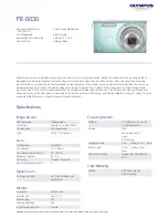 Предварительный просмотр 1 страницы Olympus FE-5030 Specfications