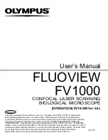 Olympus Fluoview FV1000 User Manual preview