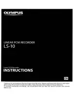 Olympus LS-10 - Linear PCM Recorder 2 GB Digital Voice Instructions Manual preview