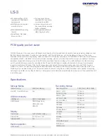 Preview for 1 page of Olympus LS-3 Specifications