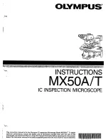 Preview for 1 page of Olympus MX50A/T Instruction Manual