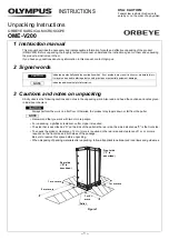 Olympus ORBEYE OME-V200 Instructions Manual предпросмотр