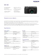 Предварительный просмотр 1 страницы Olympus SH-60 Specifications