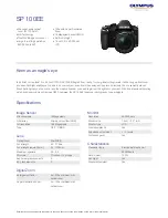 Olympus SP 100EE Specifications preview