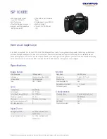 Предварительный просмотр 1 страницы Olympus SP 100EE Specifications