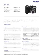 Preview for 1 page of Olympus SP-350 Specifications
