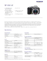 Olympus SP-550UZ Specifications preview