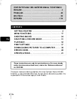 Preview for 2 page of Olympus STYLUS 400 Digital Basic Manual