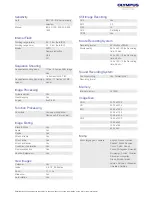 Preview for 2 page of Olympus Stylus 790 SW Specfications