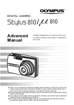 Предварительный просмотр 1 страницы Olympus Stylus 810 Advanced Manual