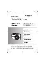 Preview for 1 page of Olympus Stylus 840/ 840 Instruction Manual