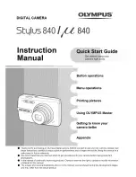 Preview for 1 page of Olympus Stylus 840 Instruction Manual