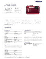 Preview for 1 page of Olympus STYLUS STYLUS TOUGH-3000 /TOUGH-3000 Specifications