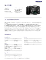 Olympus SZ-31MR Specifications preview