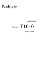 Preview for 1 page of Olympus T1010 - Pearlcorder Transcriber Transcription Machine... Instruction Manual